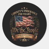 4 juli semiquincentennial 1776-2026 ronde sticker (Voorkant)
