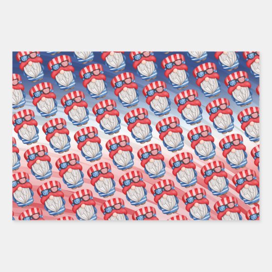 4 juli Set van 3 Inpakpapier Vel (Voorkant 2)