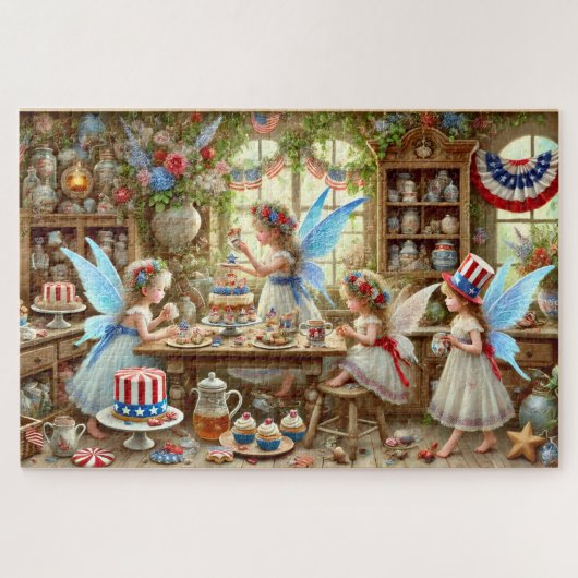 4 juli Sfeervolle Bakkerij Thee Feestje met Feeën Legpuzzel (Horizontaal)