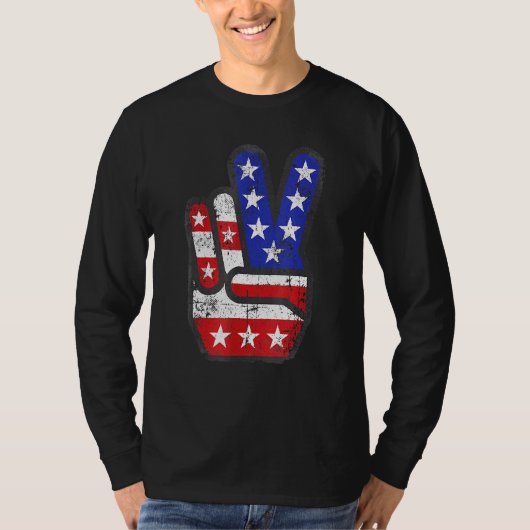 4 juli Shirt Amerikaanse vlag (Voorkant)