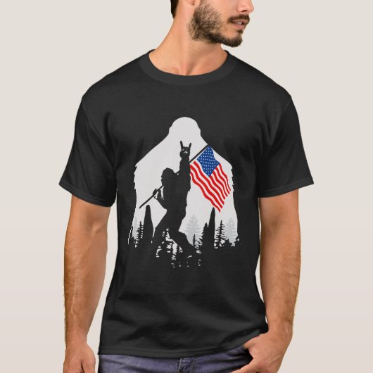 4 Juli Shirt Bigfoot Sasquatch USA Amerikaanse F (Voorkant)