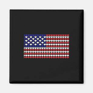 4 juli Shirt Hart Amerikaanse vlag Kinder vrouwen Magneet