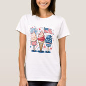 4 juli Shirt met Ice Cream & Flag (Voorkant)