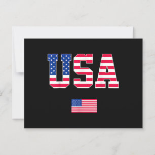 4 juli Shirt USA Patriottische Amerikaanse Vlag W Briefkaart