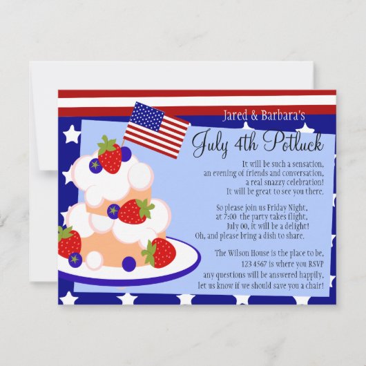 4 juli Shortcake Kaart (Voorkant)