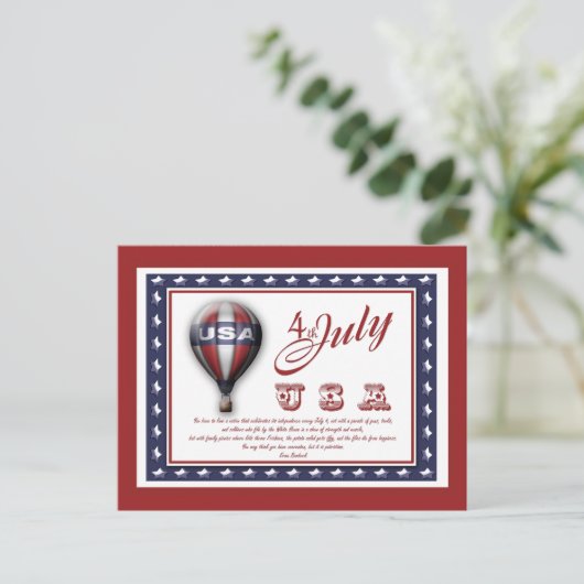 4 juli sjabloon - aanpasbaar briefkaart (Staand voorkant)