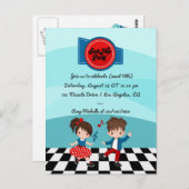 4 juli Sock Hop Feest Briefkaart (Voorkant / Achterkant)