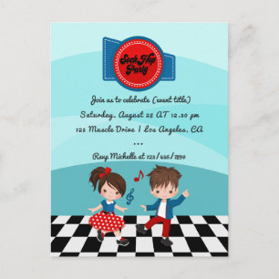 4 juli Sock Hop Feest Briefkaart
