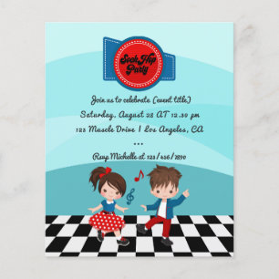 4 juli Sock Hop-feest Flyer
