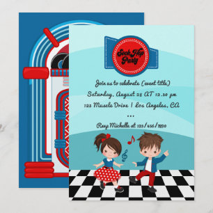 4 juli Sock Hop-feest Kaart