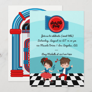 4 juli Sock Hop Feest Kaart