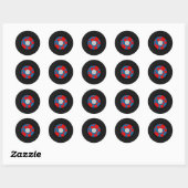 4 juli Sock Hop-feest Ronde Sticker (Vel)