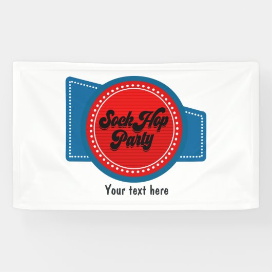 4 juli Sock Hop-feest Spandoek (Horizontaal)