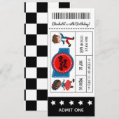 4 juli Sock Hop Party Ticket Kaart (Voorkant / Achterkant)