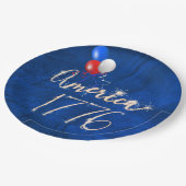 4 juli Sparkler Blue Papieren Bordje (Gekanteld)