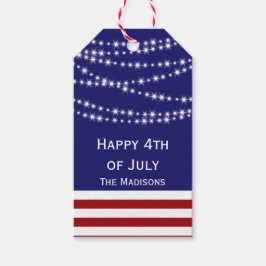 4 juli Sparkler Label 5 met naam Cadeaulabel