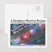 4 juli Sparkler Martini Recept Briefkaart (Voorkant / Achterkant)
