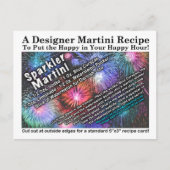 4 juli Sparkler Martini Recept Briefkaart (Voorkant)