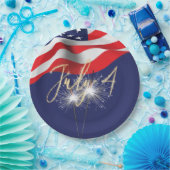 4 juli Sparklers en Bord voor vlagpapier (Feest)