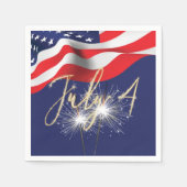 4 juli Sparklers en Flag Napkins Servet (Voorkant)