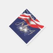 4 juli Sparklers en Flag Napkins Servet (Hoek)