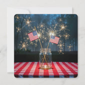 4 juli Sparklers en vlaggen Kaart (Voorkant)