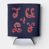 4 juli Sparkling Fabric Font Fireworks Koelbox Blikjeskoeler (Voorkant)
