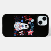 4 juli spook rood wit Boo patriottische Halloween Case-Mate iPhone Case (Achterkant (horizontaal))