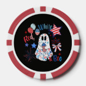 4 juli spook rood wit Boo patriottische Halloween Poker Chips (Voorkant)