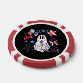 4 juli spook rood wit Boo patriottische Halloween Poker Chips (Enkel)