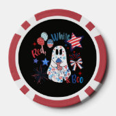 4 juli spook rood wit Boo patriottische Halloween Poker Chips (Achterkant)