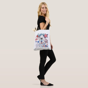 4 juli spook rood wit Boo patriottische Halloween Tote Bag