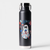 4 juli spook rood wit Boo patriottische Halloween Waterfles (Voorkant)