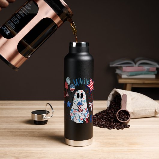 4 juli spook rood wit Boo patriottische Halloween Waterfles (Koffie (Gedraaid)  )