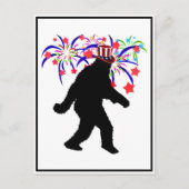 4 juli Squatchin' met vuurwerk Briefkaart (Voorkant)