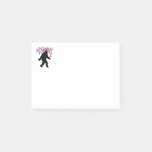 4 juli Squatchin' met vuurwerk Post-it® Notes (Voorkant)