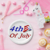 4 juli Star Stripes Papieren Bordje (Feest)