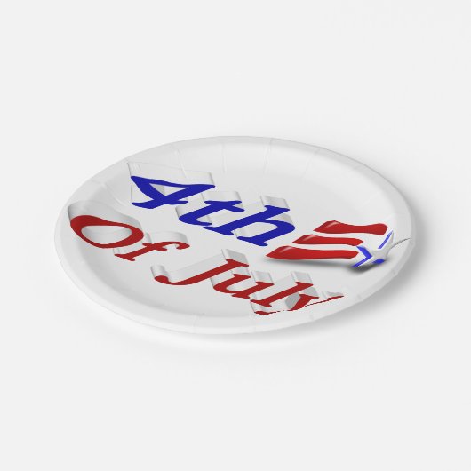 4 juli Star Stripes Papieren Bordje (Gekanteld)