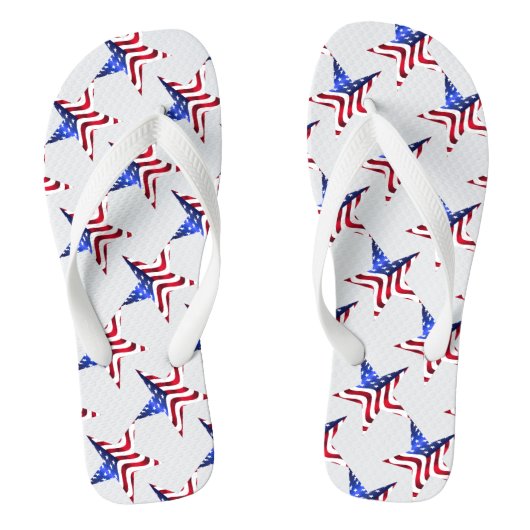 4 juli, Star & USA Flag Teenslippers (Voetbed)