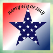 4 juli Star Window Cling Raamsticker (Vel 3)