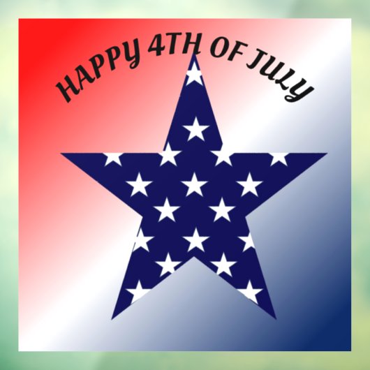 4 juli Star Window Cling Raamsticker (Vel 3)