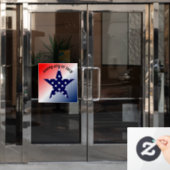 4 juli Star Window Cling Raamsticker (Kantoordeur)