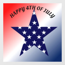 4 juli Star Window Cling Raamsticker