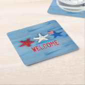 4 juli Starfish Kartonnen Onderzetters (Schuin)