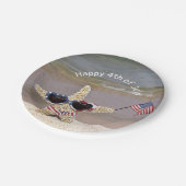 4 juli Starfish met Amerikaanse vlag Papieren Bordje (Gekanteld)