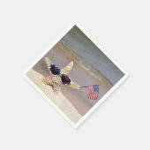 4 juli Starfish met Amerikaanse vlag Servet (Hoek)