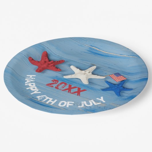 4 juli Starfish Papieren Bordje (Gekanteld)