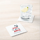 4 juli Stars BBQ Party Hand Lettering Kartonnen Onderzetters (Insitu)