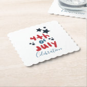 4 juli Stars BBQ Party Hand Lettering Kartonnen Onderzetters (Gebogen)