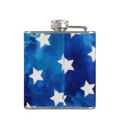 4 juli Stars Blue Tie Dye Pattern Heupfles (Achterkant)